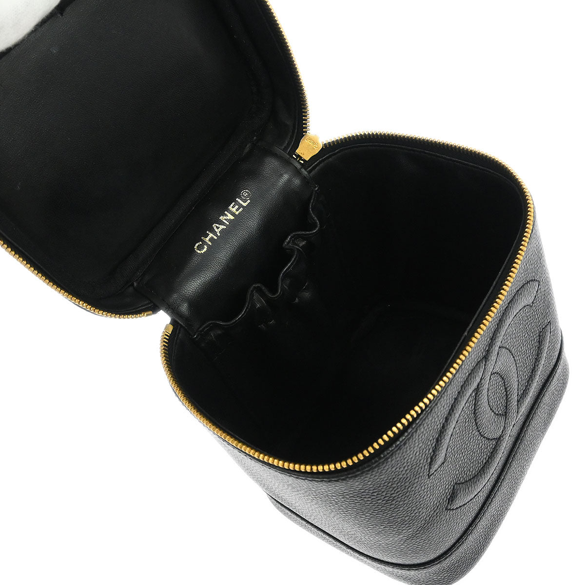 Chanel Black Caviar Skin Timeless Vanity Handbag