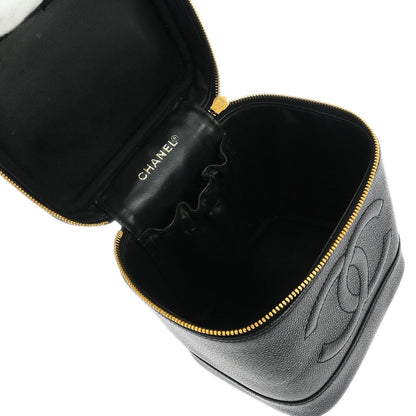 Chanel Black Caviar Skin Timeless Vanity Handbag