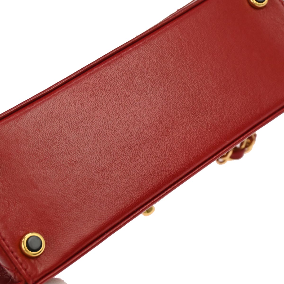 Chanel 1989-1991 Red Lambskin Shoulder Bag