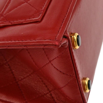 Chanel 1989-1991 Red Lambskin Shoulder Bag