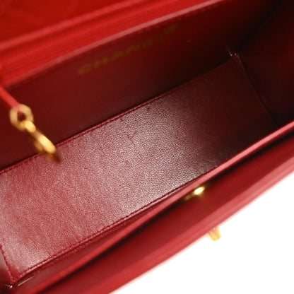 Chanel 1989-1991 Red Lambskin Shoulder Bag