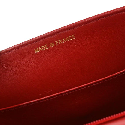 Chanel 1989-1991 Red Lambskin Shoulder Bag