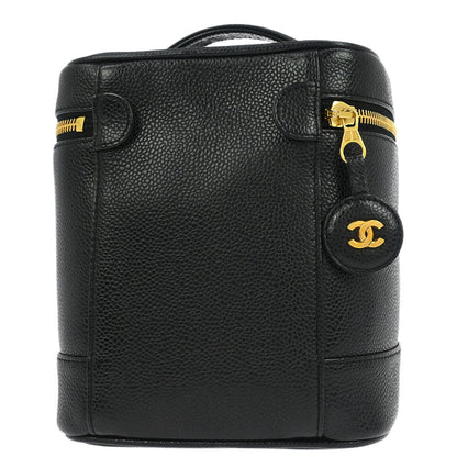 Chanel Black Caviar Skin Timeless Vanity Handbag