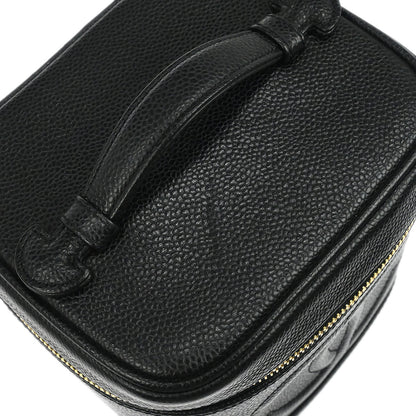Chanel Black Caviar Skin Timeless Vanity Handbag