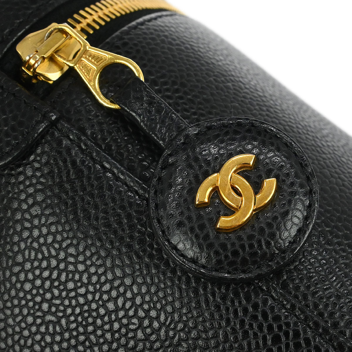 Chanel Black Caviar Skin Timeless Vanity Handbag