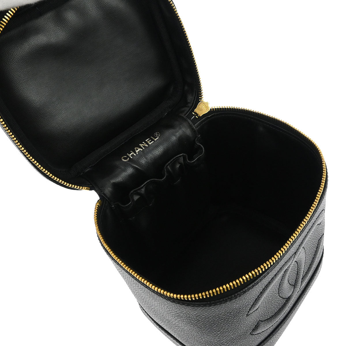 Chanel Black Caviar Skin Timeless Vanity Handbag