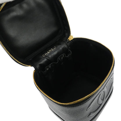 Chanel Black Caviar Skin Timeless Vanity Handbag