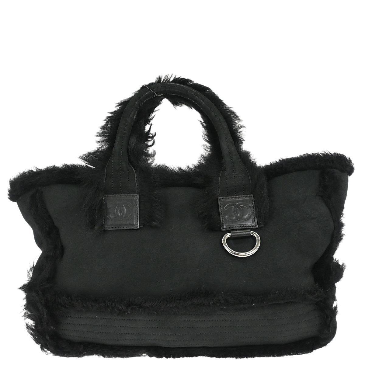 Chanel Black Mouton Sport Line Tote Handbag