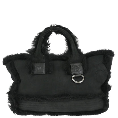 Chanel Black Mouton Sport Line Tote Handbag