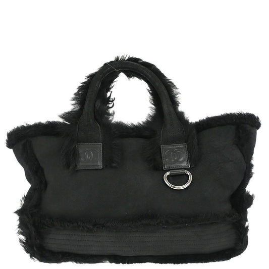 Chanel Black Mouton Sport Line Tote Handbag