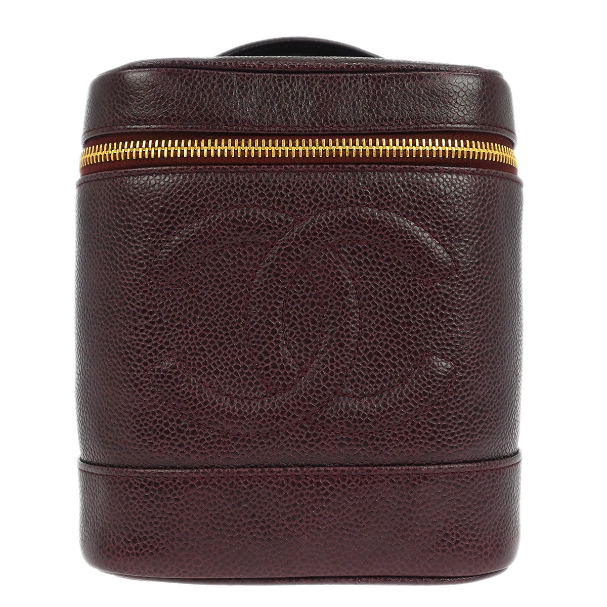 Chanel Bordeaux Caviar Skin Timeless Vanity Handbag
