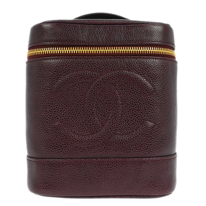 Chanel Bordeaux Caviar Skin Timeless Vanity Handbag