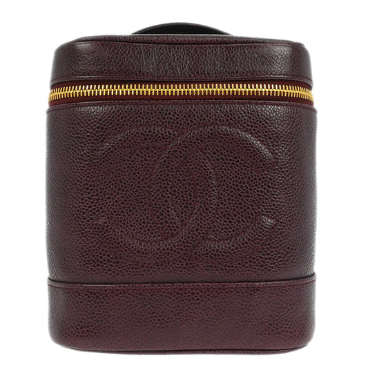 Chanel Bordeaux Caviar Skin Timeless Vanity Handbag
