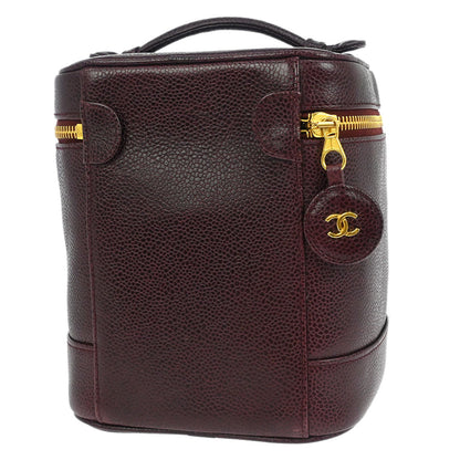 Chanel Bordeaux Caviar Skin Timeless Vanity Handbag