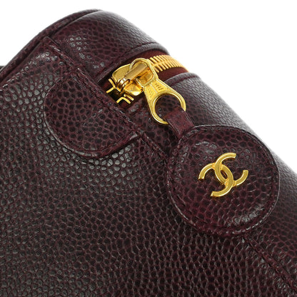 Chanel Bordeaux Caviar Skin Timeless Vanity Handbag