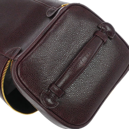 Chanel Bordeaux Caviar Skin Timeless Vanity Handbag