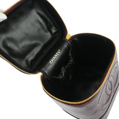 Chanel Bordeaux Caviar Skin Timeless Vanity Handbag