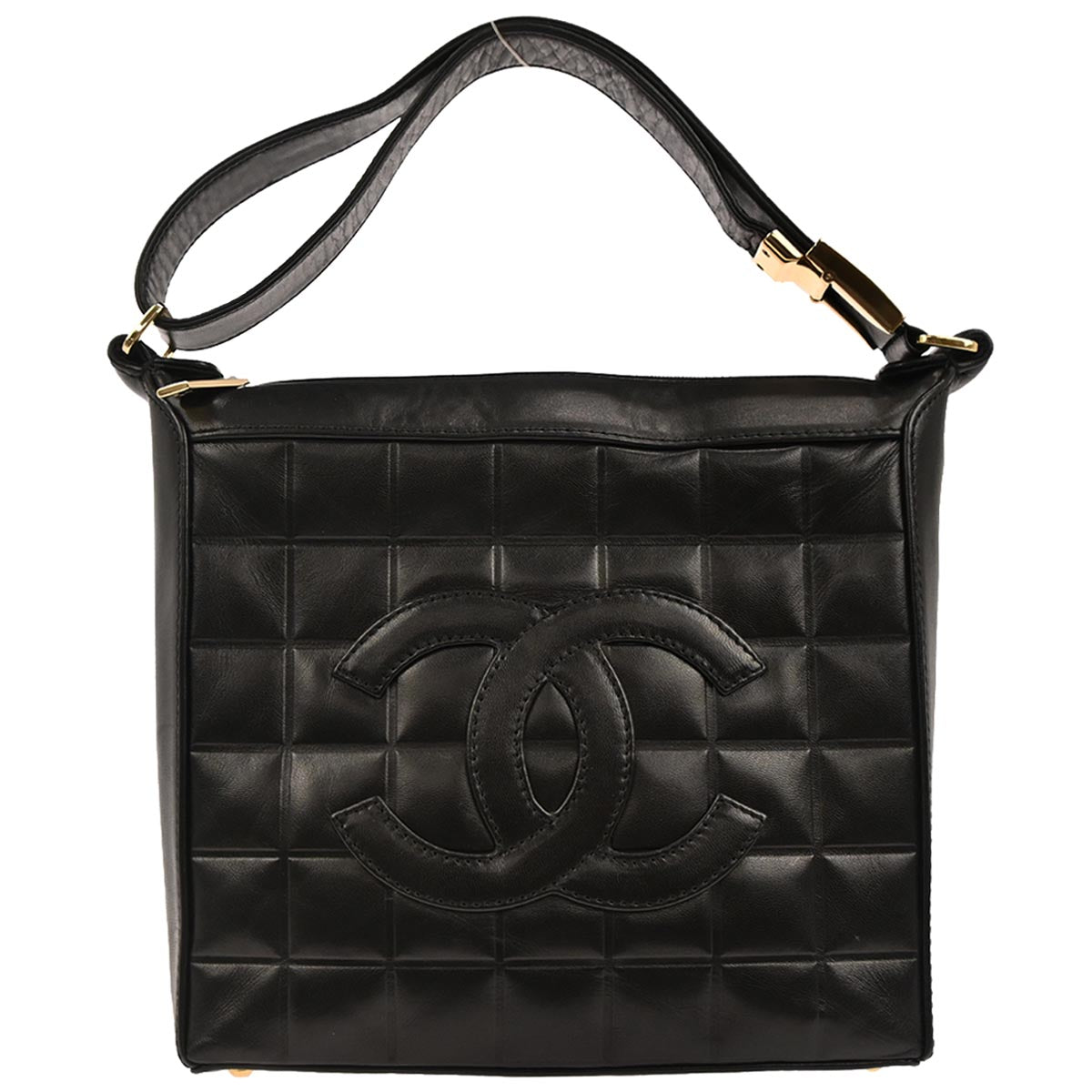 Chanel 2000-2001 Black Lambskin Choco Bar Handbag