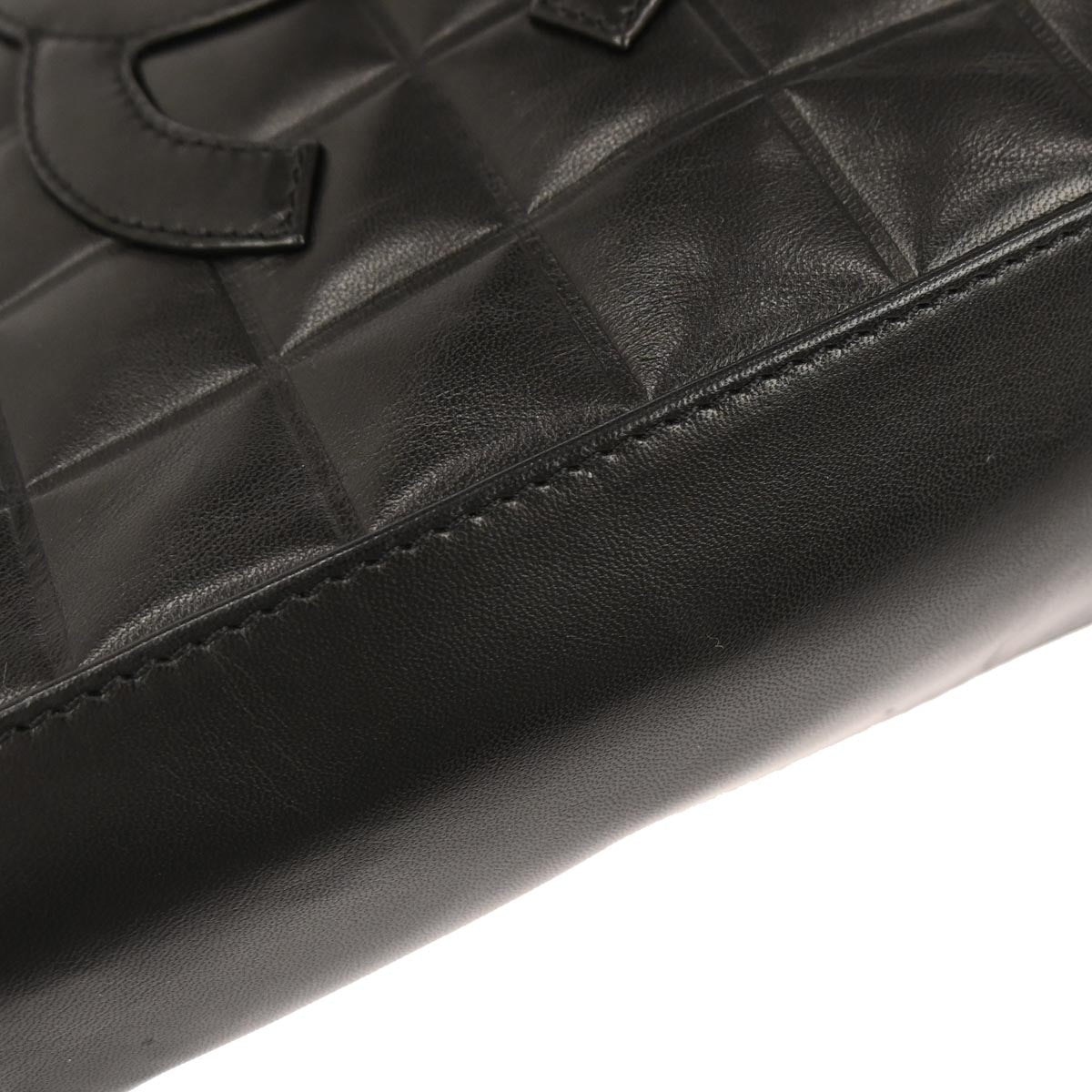 Chanel 2000-2001 Black Lambskin Choco Bar Handbag