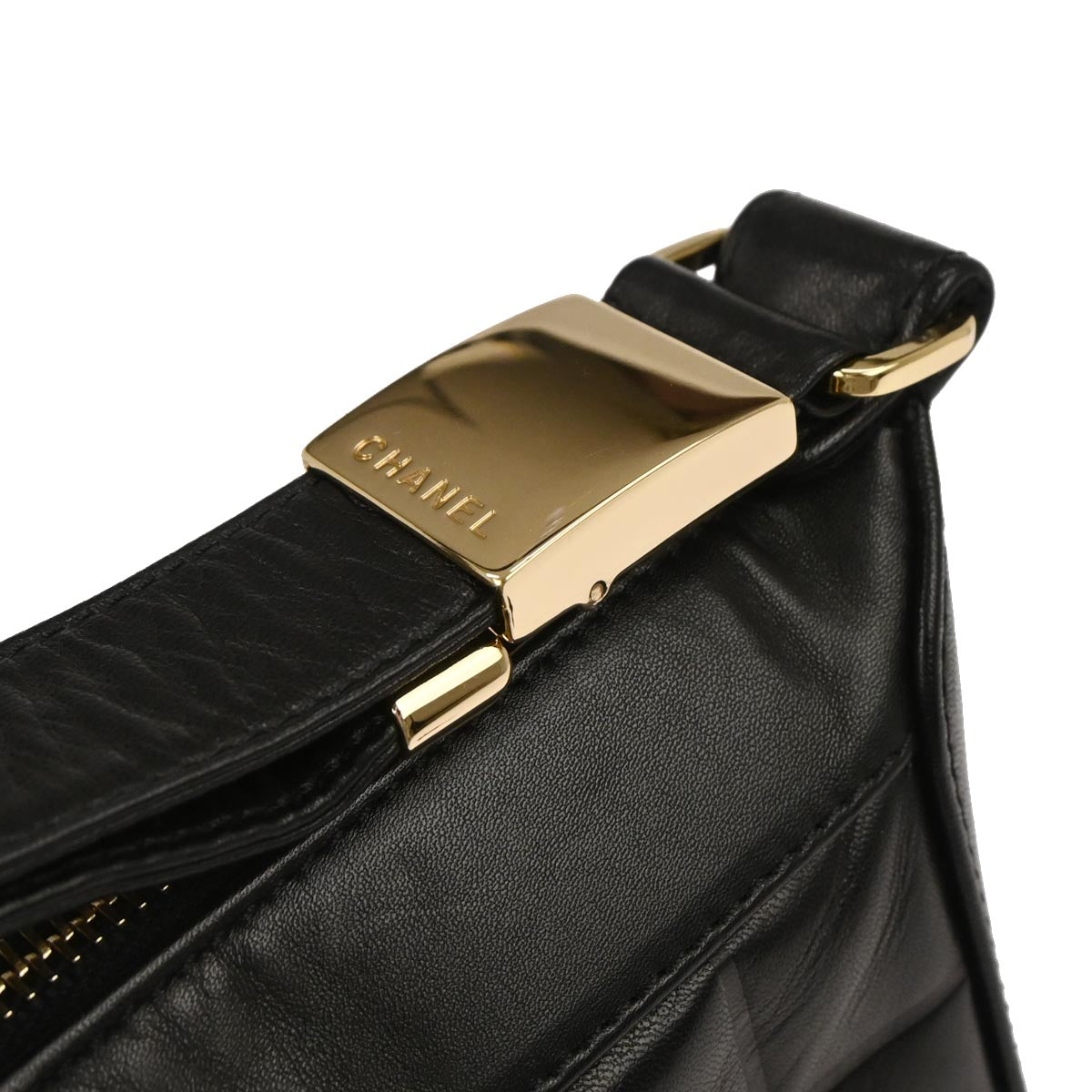 Chanel 2000-2001 Black Lambskin Choco Bar Handbag