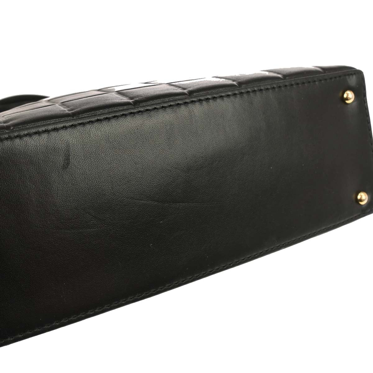 Chanel Black Lambskin Choco Bar Tote Handbag