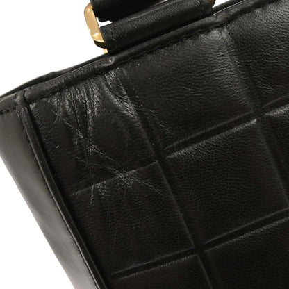 Chanel Black Lambskin Choco Bar Tote Handbag