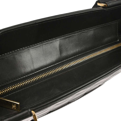 Chanel Black Lambskin Choco Bar Tote Handbag