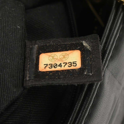 Chanel Black Lambskin Choco Bar Tote Handbag