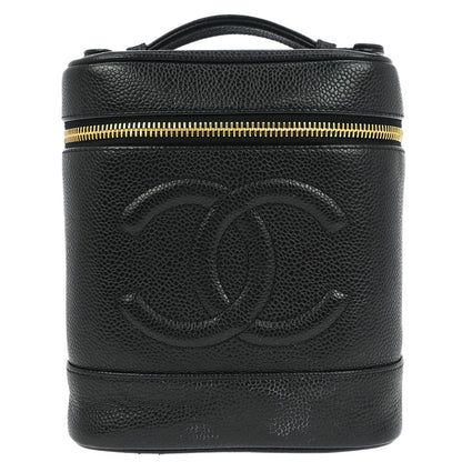 Chanel Black Caviar Skin Timeless Vanity Handbag