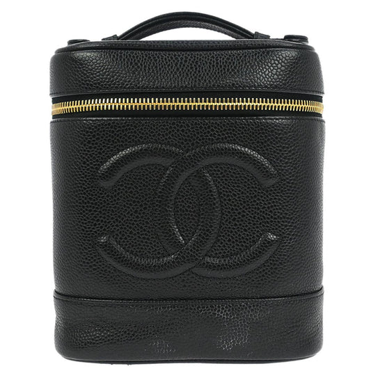 Chanel Black Caviar Skin Timeless Vanity Handbag