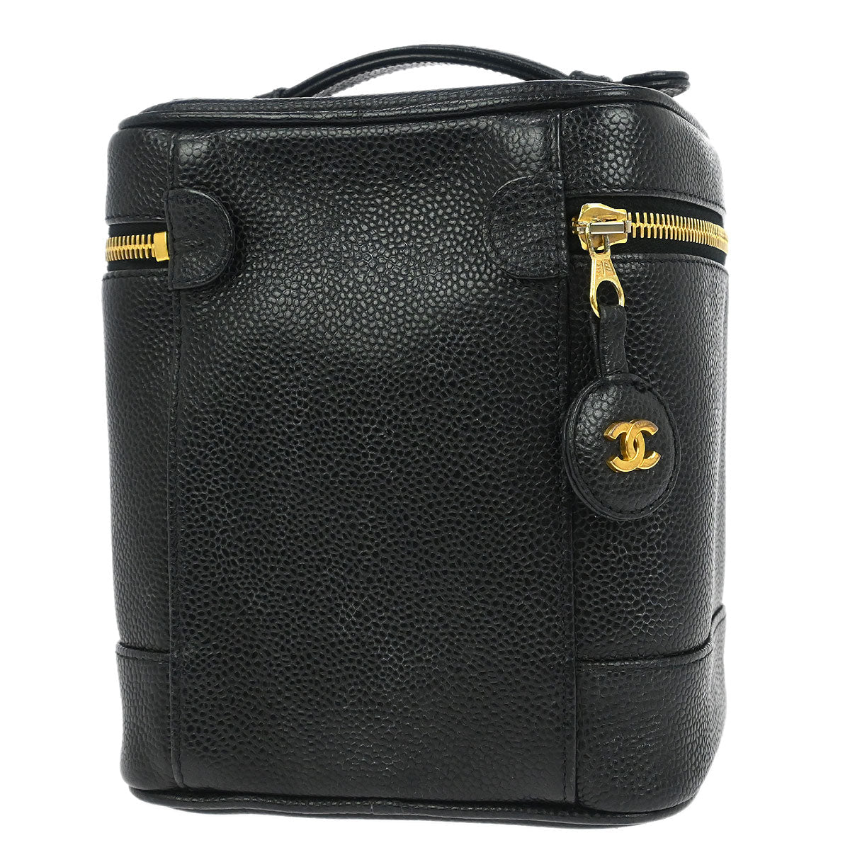 Chanel Black Caviar Skin Timeless Vanity Handbag