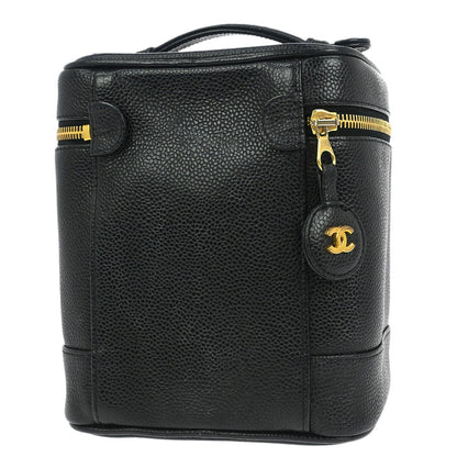Chanel Black Caviar Skin Timeless Vanity Handbag