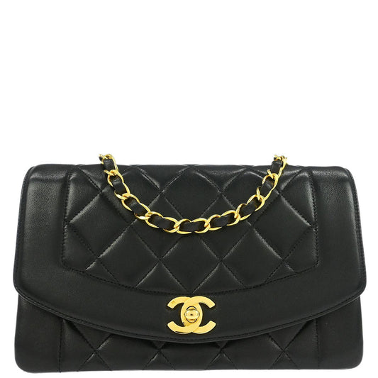 Chanel Black Lambskin Small Diana Shoulder Bag