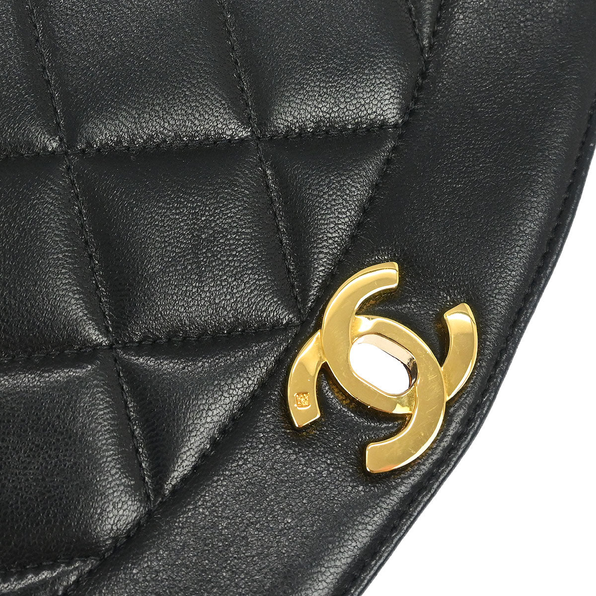 Chanel Black Lambskin Small Diana Shoulder Bag