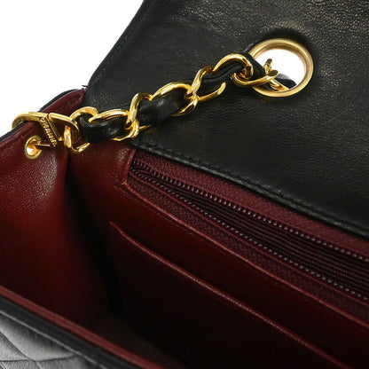 Chanel Black Lambskin Small Diana Shoulder Bag