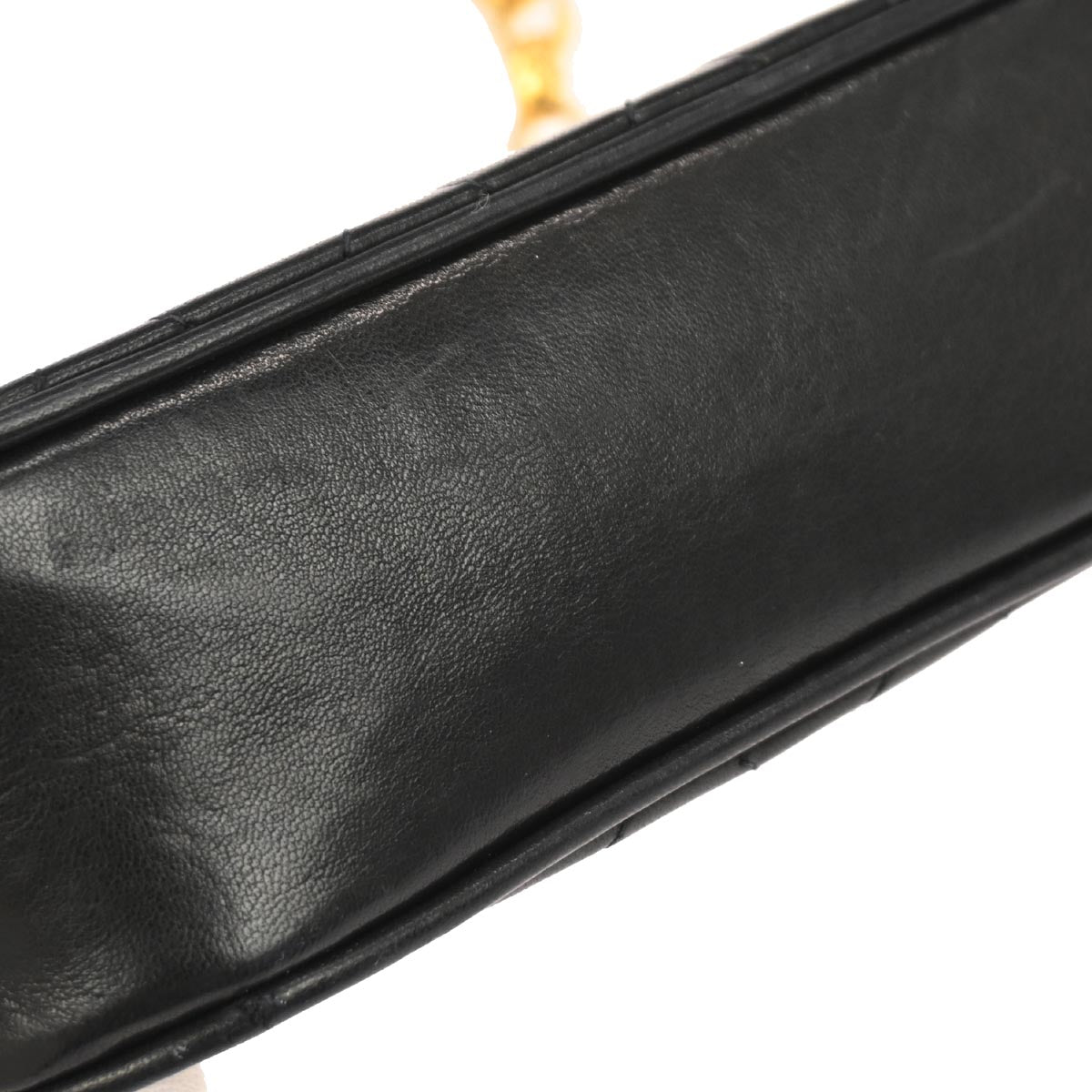 Chanel 1991-1994 Black Lambskin Crossbody Shoulder Bag