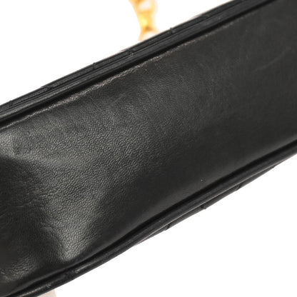 Chanel 1991-1994 Black Lambskin Crossbody Shoulder Bag