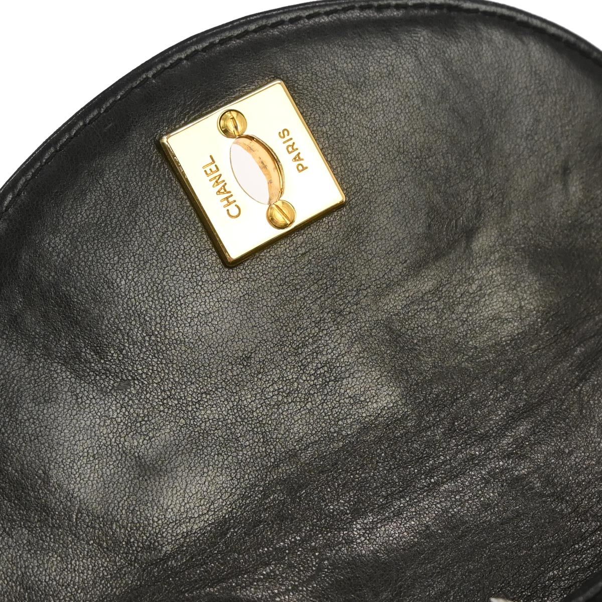 Chanel 1991-1994 Black Lambskin Crossbody Shoulder Bag