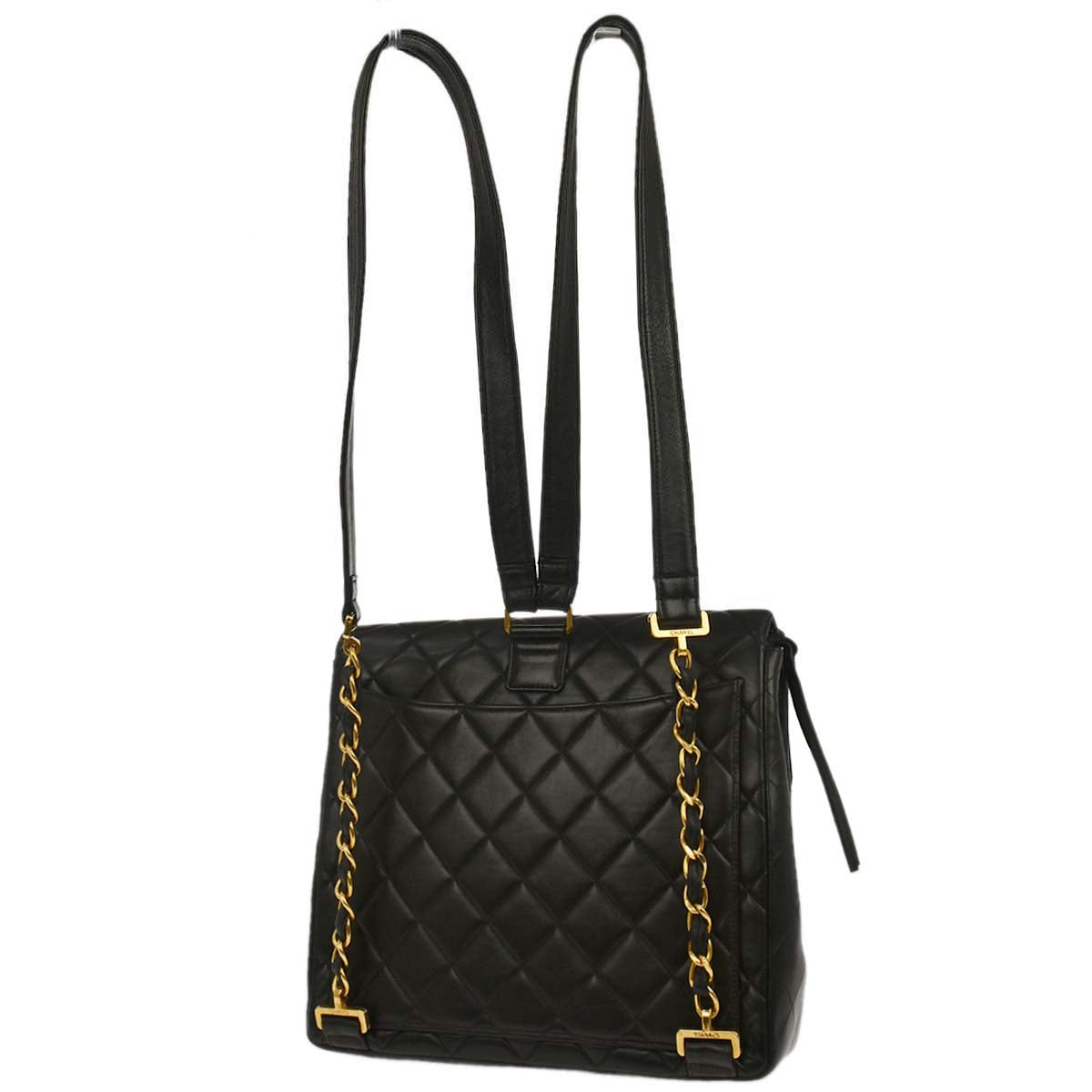 Chanel Black Lambskin Backpack