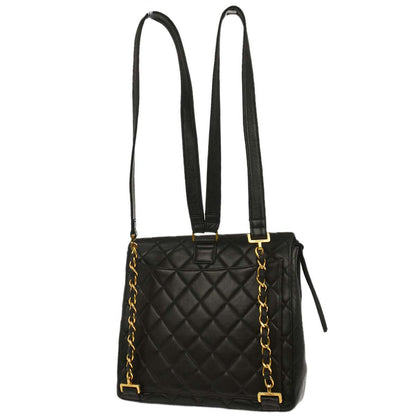 Chanel Black Lambskin Backpack