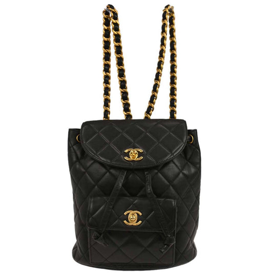 Chanel Black Lambskin Large Duma Backpack