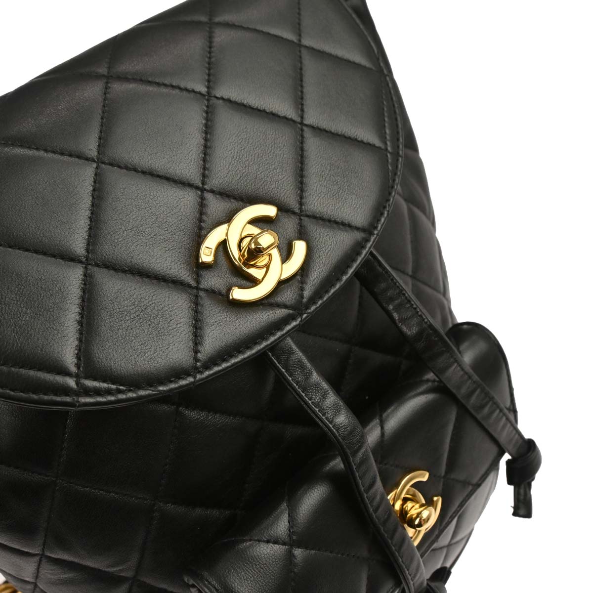 Chanel Black Lambskin Large Duma Backpack