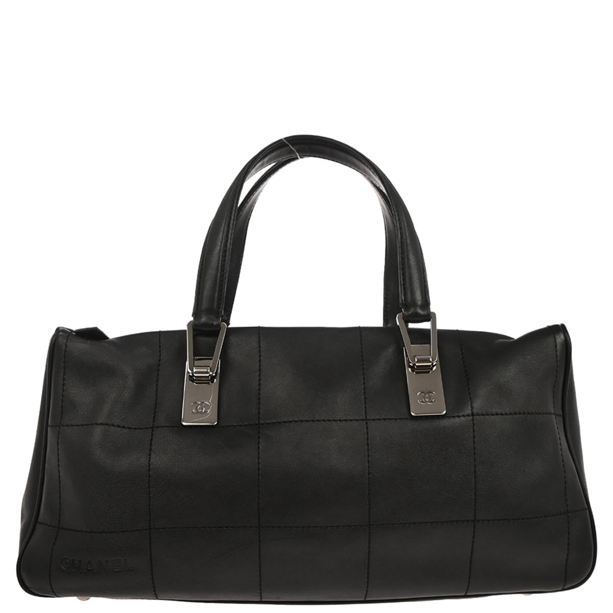 Chanel 2002-2003 Black Lambskin Choco Bar Handbag