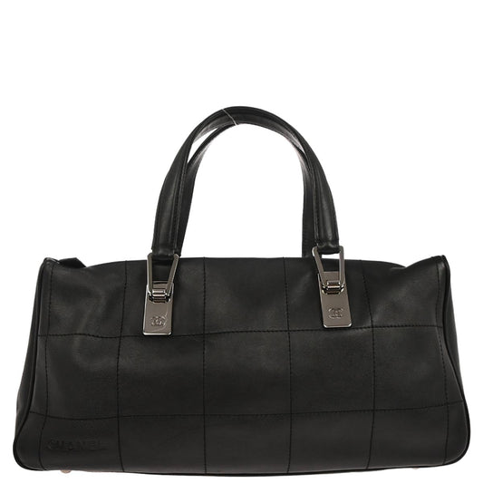 Chanel 2002-2003 Black Lambskin Choco Bar Handbag