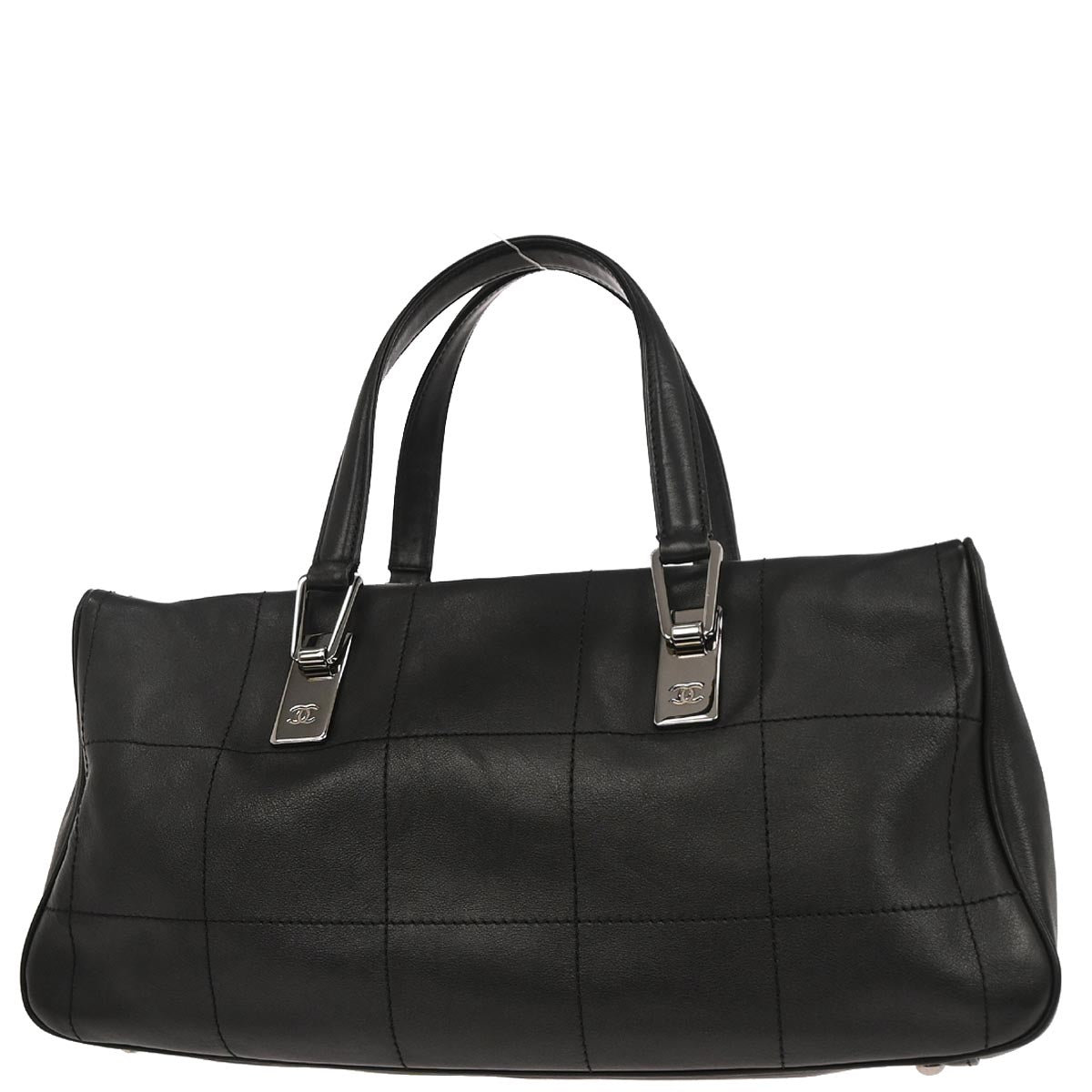 Chanel 2002-2003 Black Lambskin Choco Bar Handbag