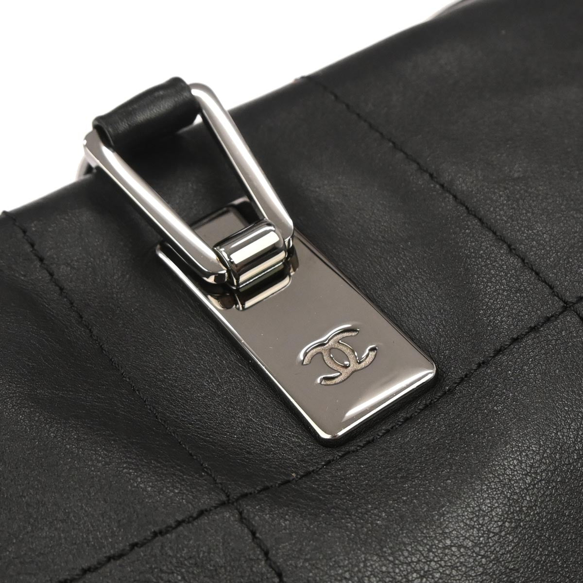 Chanel 2002-2003 Black Lambskin Choco Bar Handbag