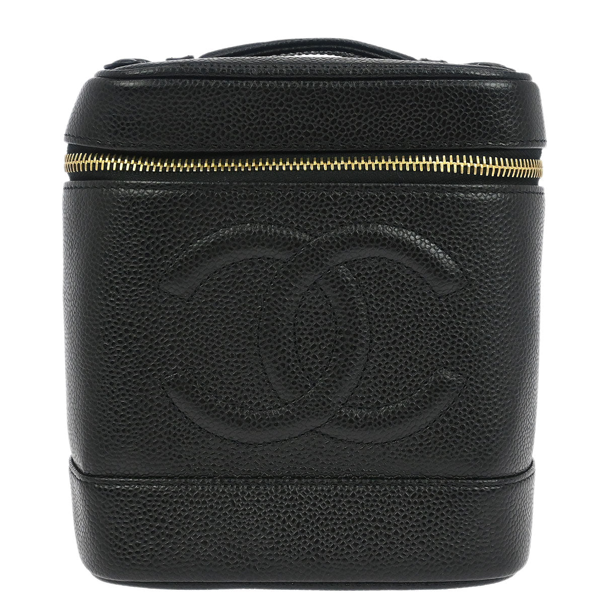 Chanel Black Caviar Skin Timeless Vanity Handbag