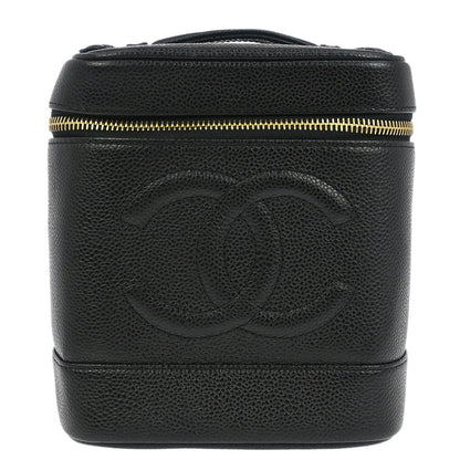 Chanel Black Caviar Skin Timeless Vanity Handbag