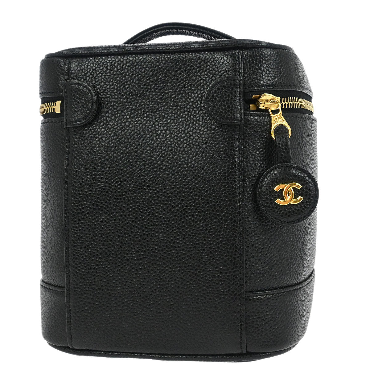 Chanel Black Caviar Skin Timeless Vanity Handbag
