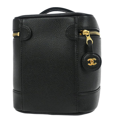 Chanel Black Caviar Skin Timeless Vanity Handbag